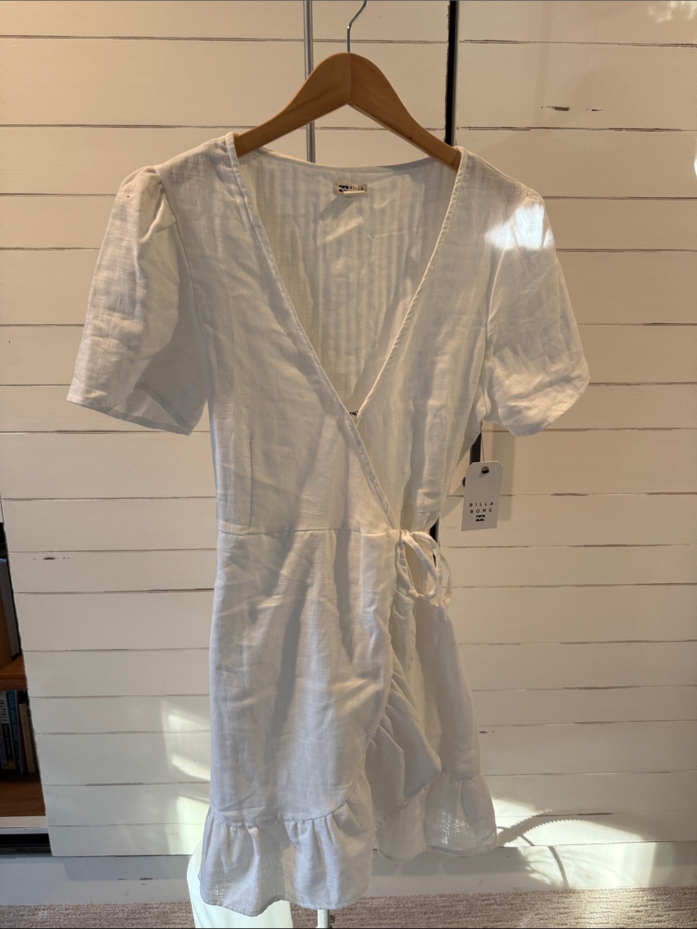 Billabong White Wrap Tie-Waist Sundress